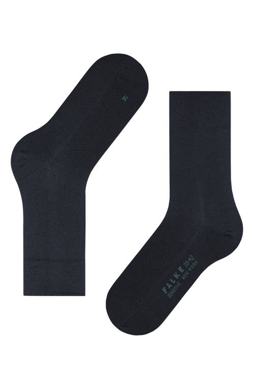 Shop Falke Sensitive New York Crew Socks In Dark Navy