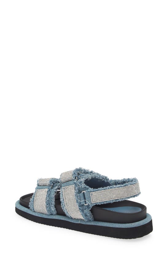 Shop Azalea Wang Tossle Denim Slingback Sandal In Blue