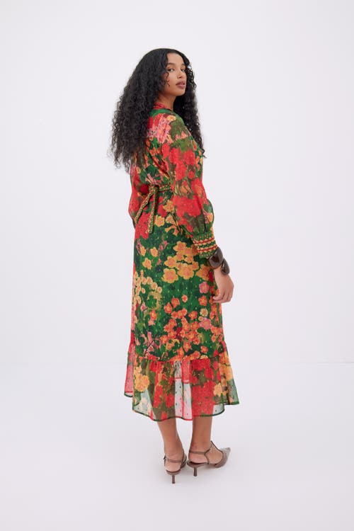 Raishma Olive Dress In Multi