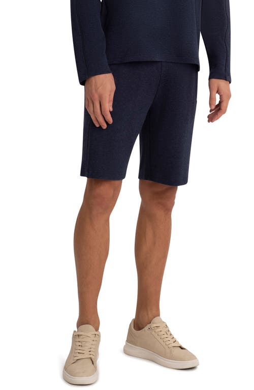 Bugatchi Comfort Drawstring Cotton Blend Fleece Sweat Shorts in Navy at Nordstrom, Size Medium