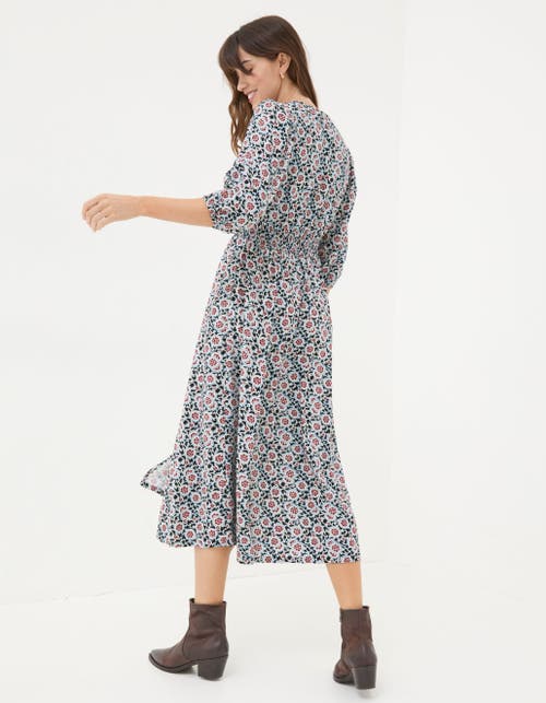 Shop Fatface Rene Wild Floral Midi Dress In Black