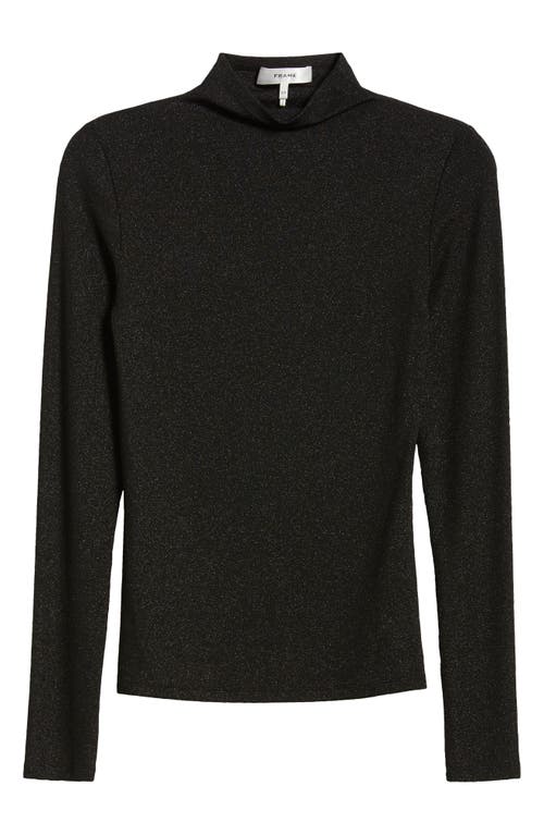 Shop Frame Metallic Funnel Neck Top In Black