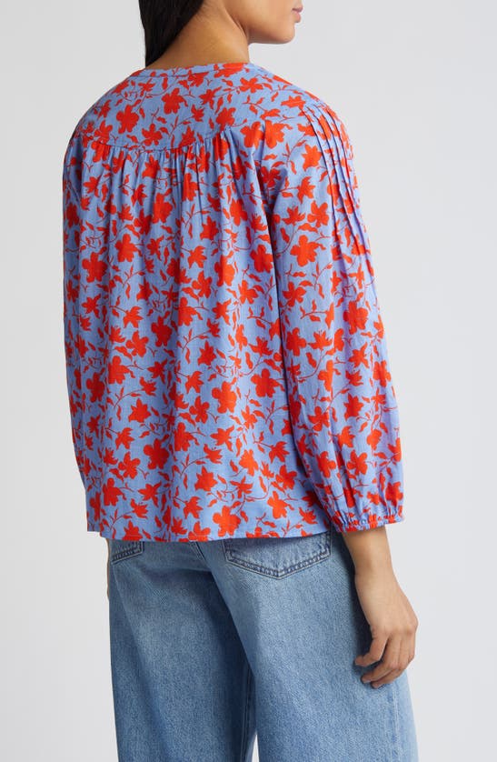 Shop Caslon Pintuck Pleat Top In Blue C- Red Orchid Float