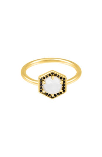 Adornia Fine Moonstone Hexagon Ring In White