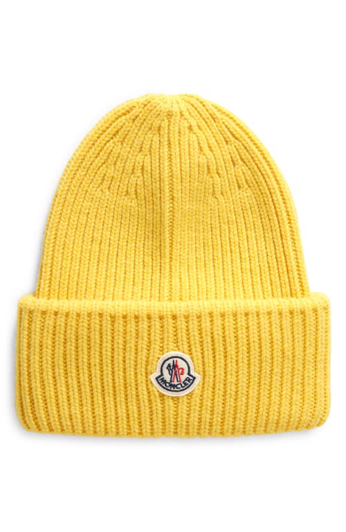 Bell Logo Patch Virgin Wool & Cashmere Beanie in Yellow
