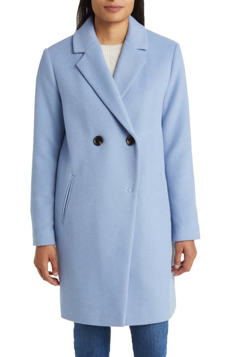 Women's Blue Wool & Wool-Blend Coats