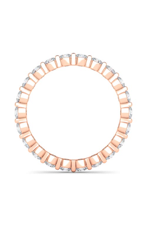 Hautecarat Lab Grown Diamond Single Prong Eternity Band Ring In Rose Gold