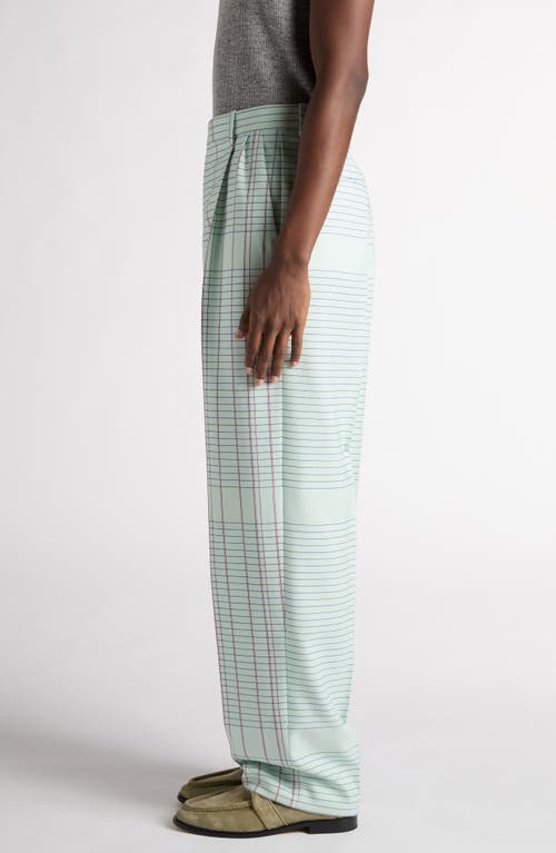 Bottega Veneta Notebook Wool Twill Trousers In 3883 Dewdrop/pink/blue