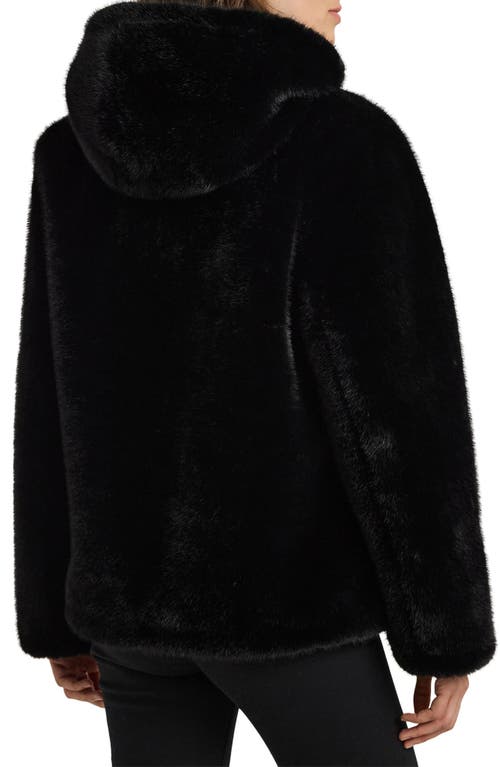 Shop Lauren Ralph Lauren Reversible Faux Fur Quilted Jacket In Black