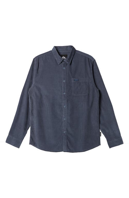 Shop Quiksilver Smoke Trail Corduroy Button-up Shirt In Flint Stone