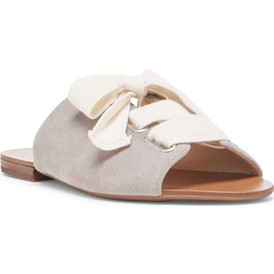 Sole Society Marinn Lace-Up Slide Sandal, Grey