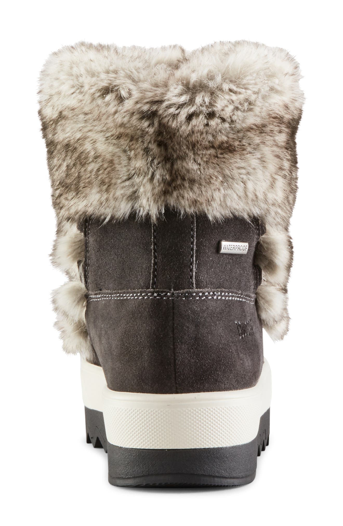 vanity faux fur trim waterproof bootie