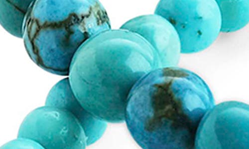 Sterling Forever Stone 2-pack Beaded Stretch Bracelets In Light Turquoise