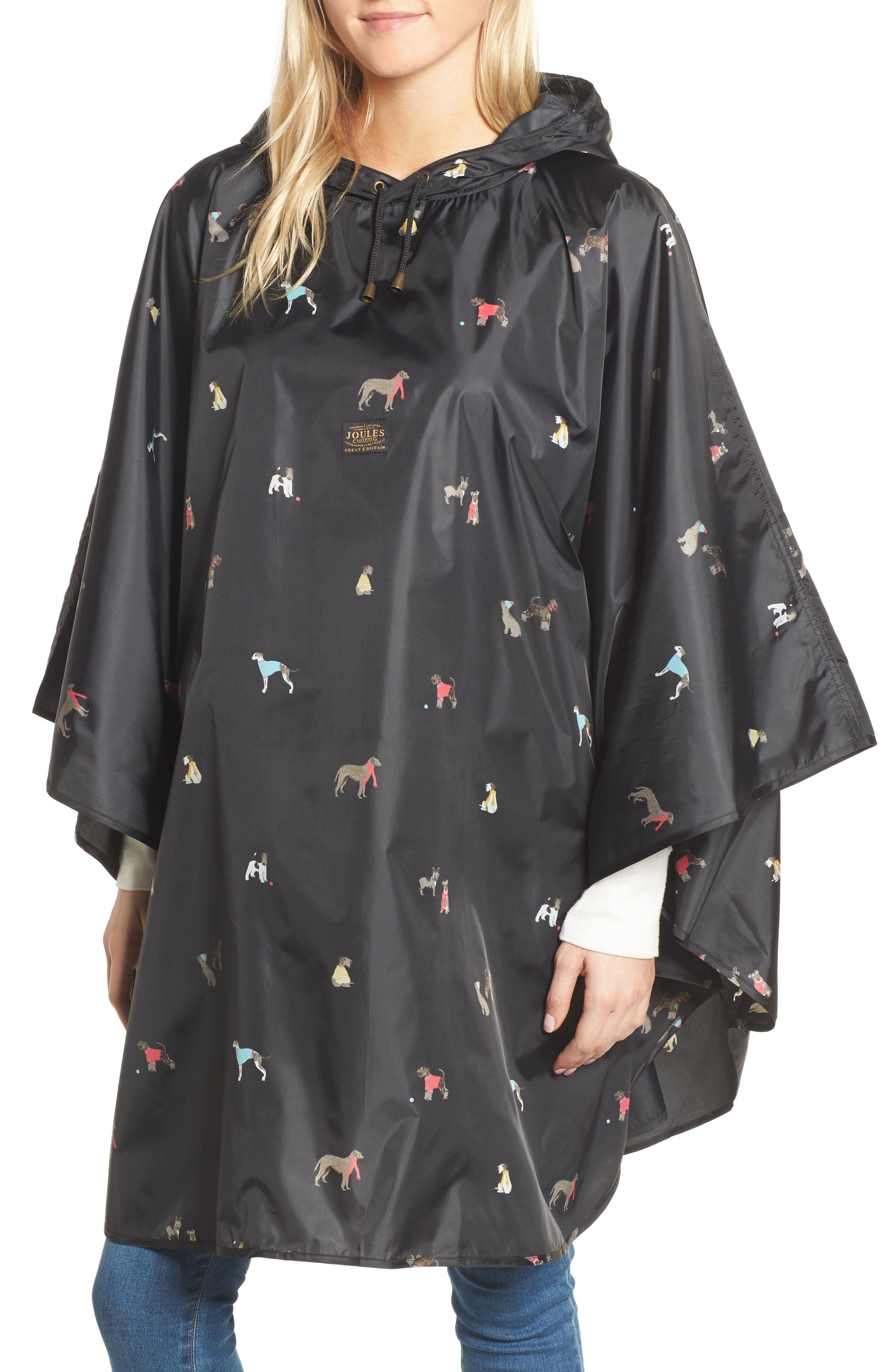 Joules Right as Rain Print Packable Hooded Poncho Nordstrom
