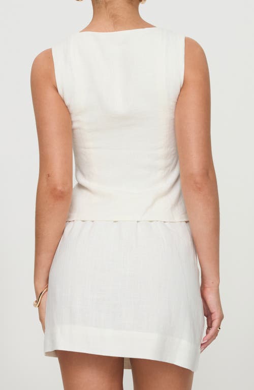 PRINCESS POLLY PRINCESS POLLY ZANDA KEYHOLE LINEN BLEND BUTTON-UP TANK