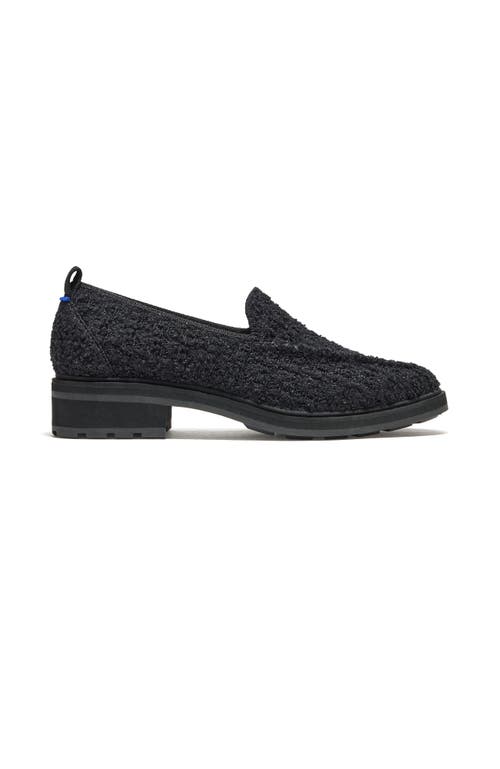 Rothys The Driver In Black/neutral In Black Bouclé