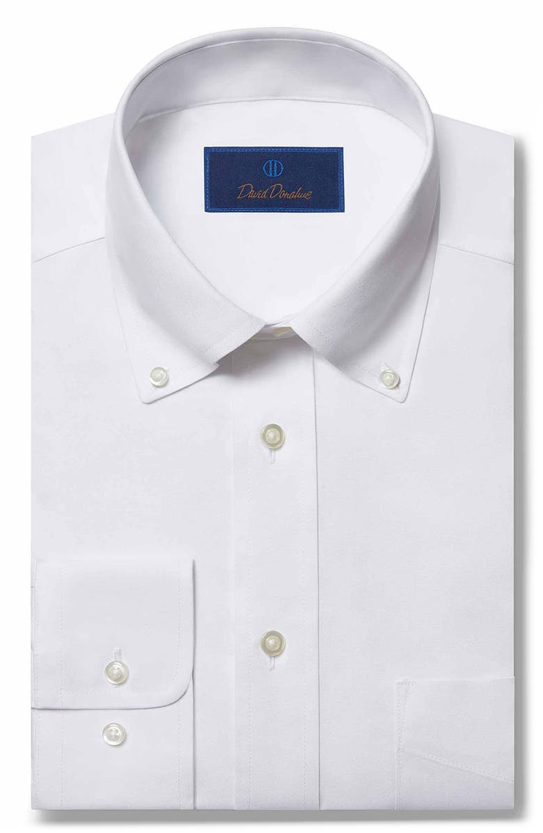 David Donahue Regular Fit Pinpoint Oxford Non-Iron Dress Shirt | Nordstrom