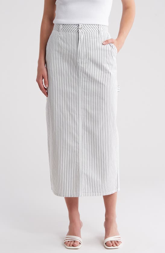 Vero Moda Carly Stripe Midi Skirt In White
