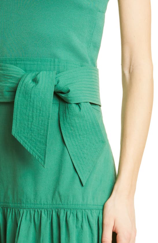 Veronica Beard Austyn Mixed Media Tiered Midi Dress In Meadow ModeSens