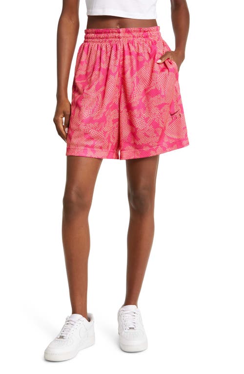 Nike Swoosh Fly Shorts In Alchemy Pink/soft Yellow/red