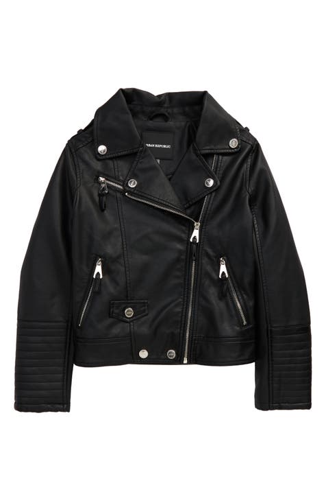 Faux Leather Girl s Coats Jackets Outerwear