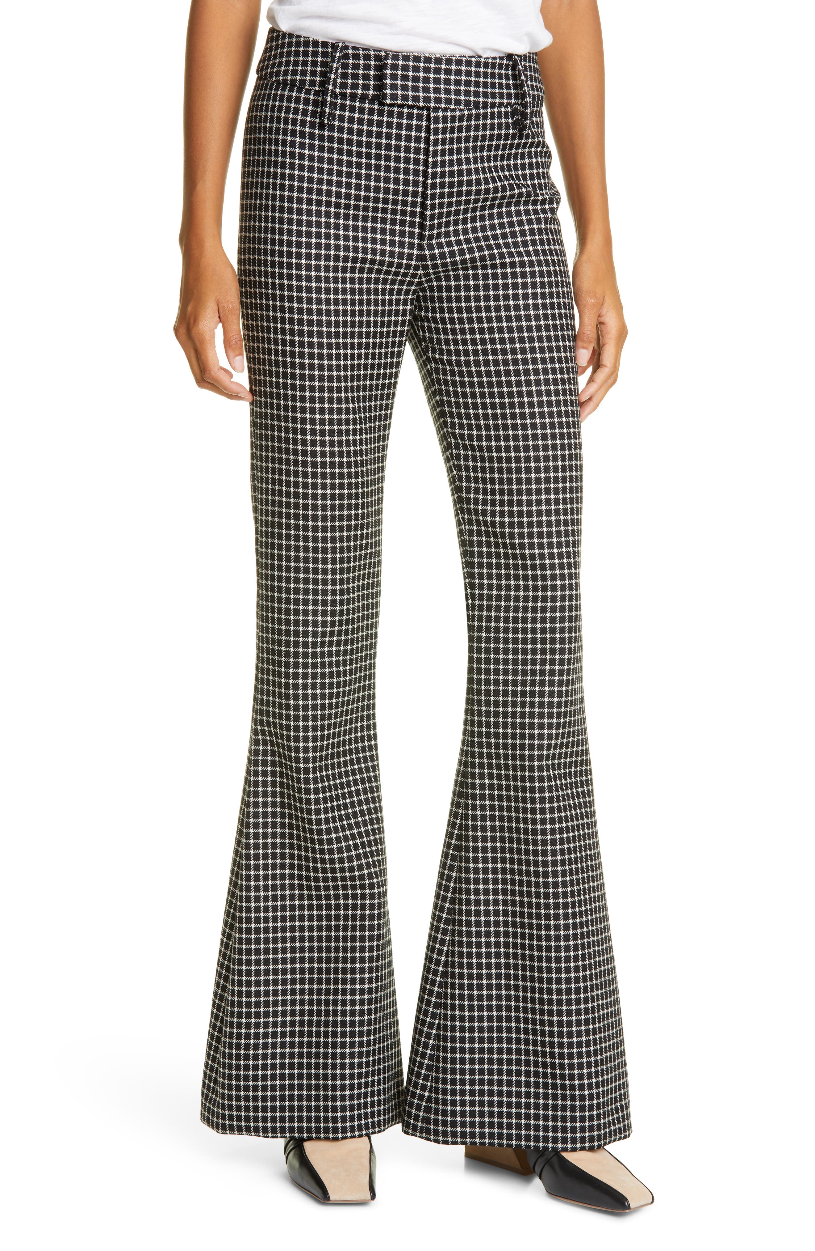 SMYTHE CHECK BOOTCUT WOOL TROUSERS,685668108222
