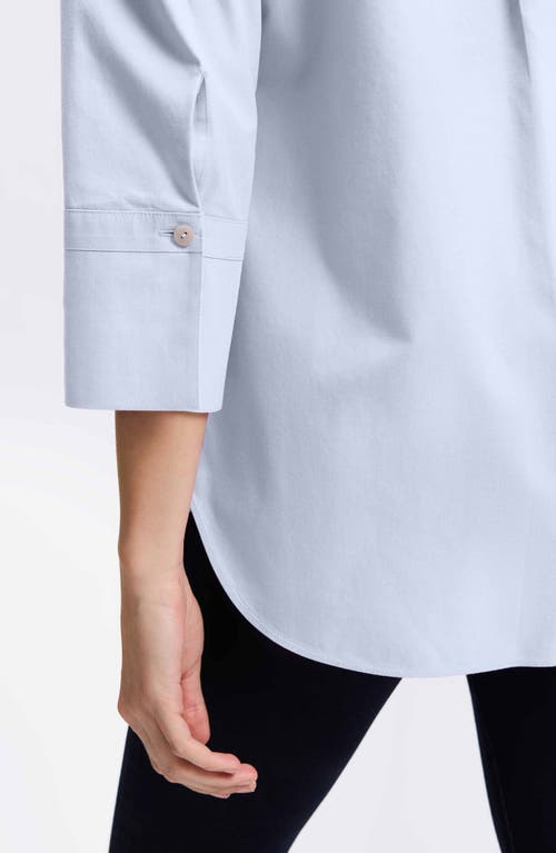 Foxcroft Madison Popover Cotton Oxford Shirt In Blue Wave