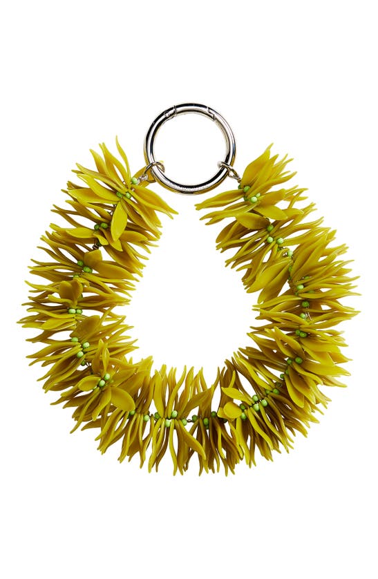 Dries Van Noten Womens Lime Chunky Floral Plastic Necklace