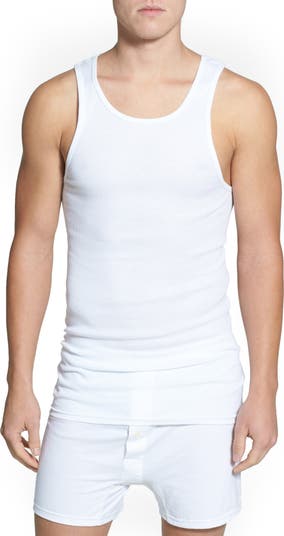 Ribbed-neck SUPIMA® cotton tank top, Contemporaine