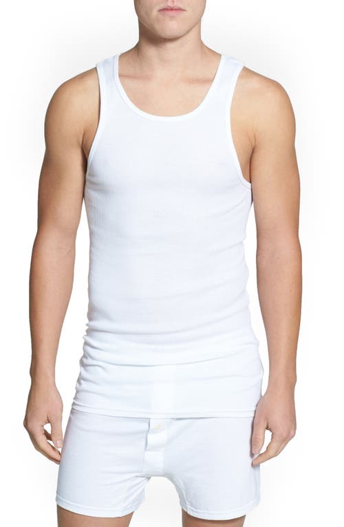 Nordstrom 4-Pack Supima Cotton Athletic Tanks White at Nordstrom,