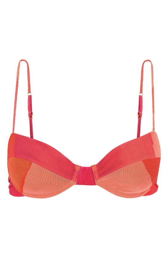 Shop Vix Swimwear Rambla Jennie Underwire Bikini Top In Coral Multi