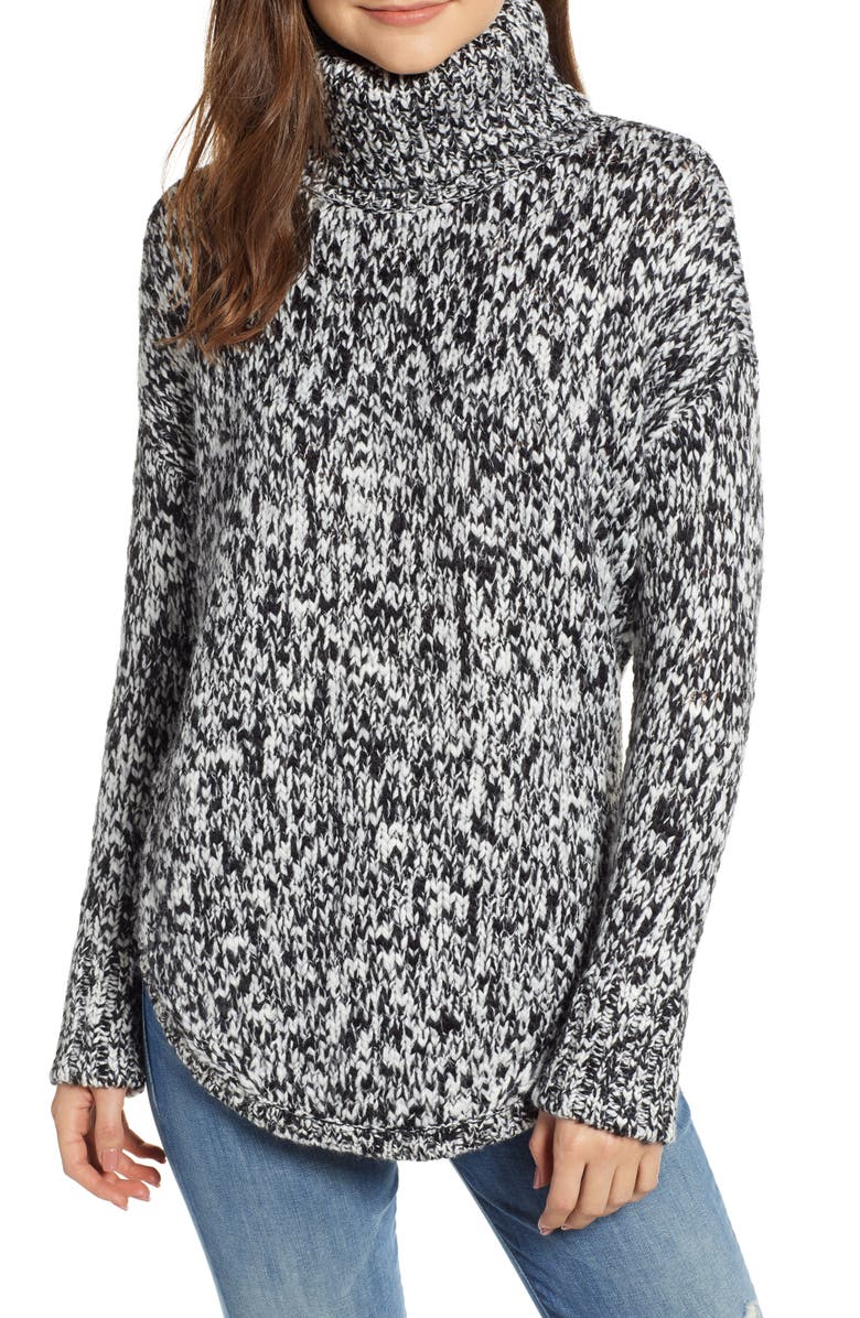 TREASURE & BOND Treasure&Bond Turtleneck Sweater, Main, color, BLACK COMBO