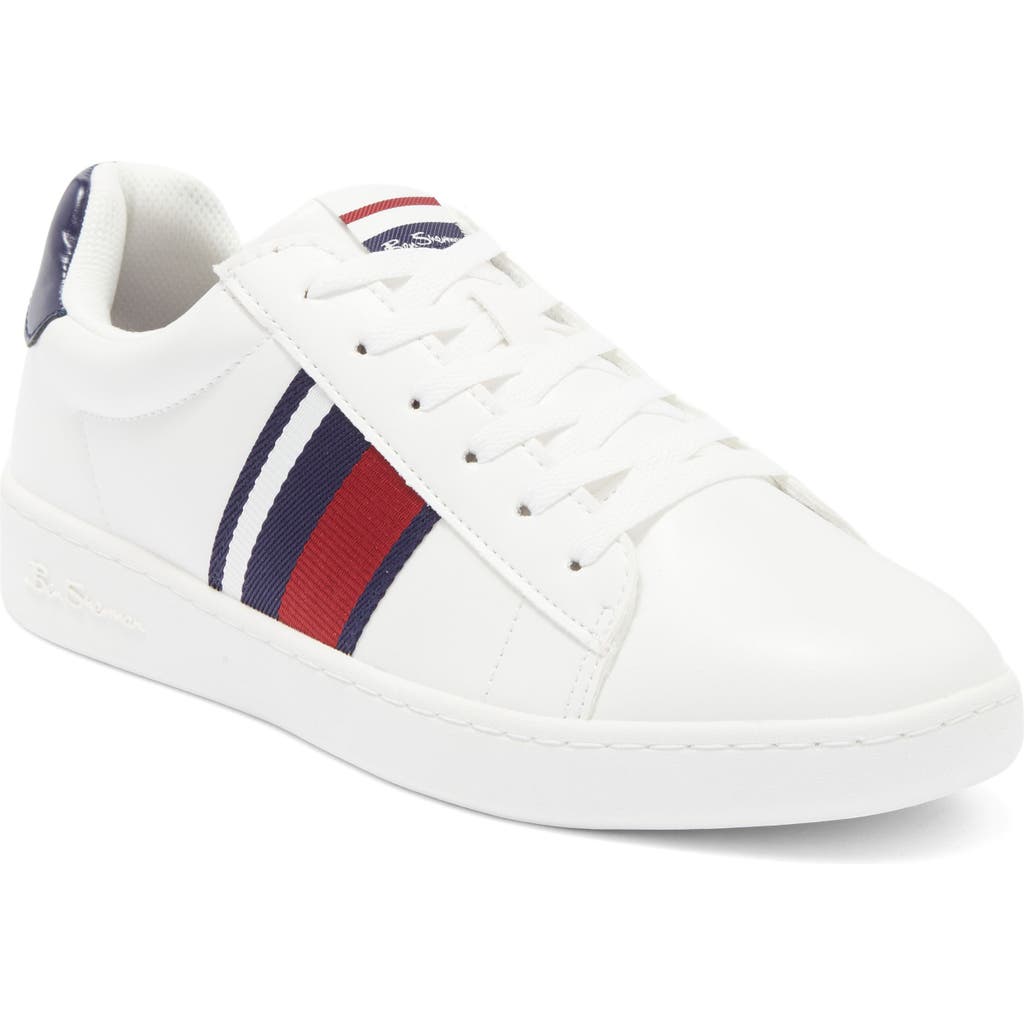 Ben Sherman Hampton Stripe Sneaker In Red/white/navy