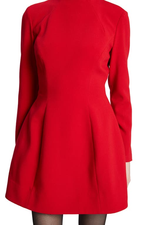 Bardot Delphi Long Sleeve Minidress In Deep Red