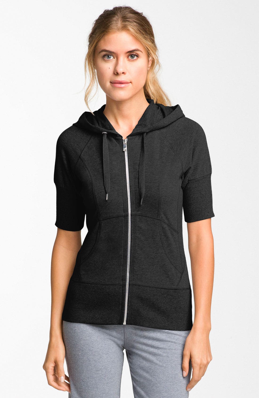 Zella 'Supersoft' Short Sleeve Hoodie Nordstrom