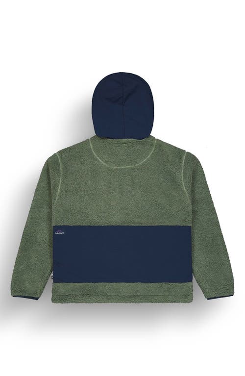 Shop Picture Organic Clothing Pemberton Hooded Fleece Jacket In Green Spray Dark Blue