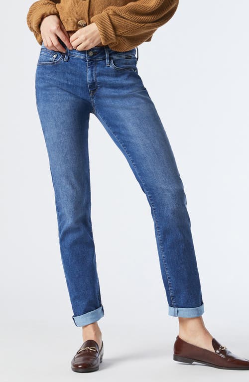 Emma Mid Rise Slim Boyfriend Jeans in Mid Supersoft