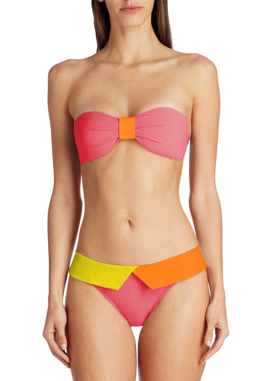 Shop Valimare Capri Colorblock Bikini Bottom In Coral