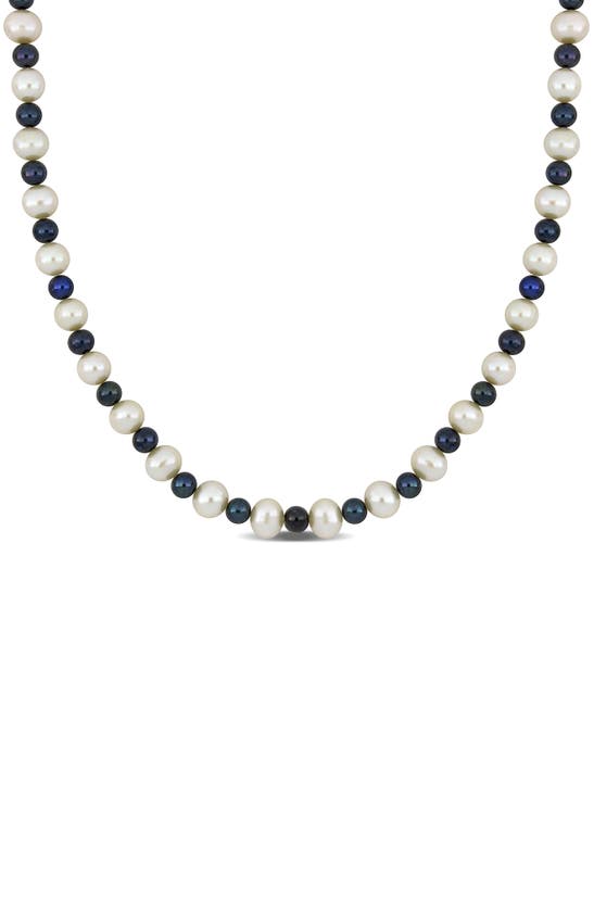 Delmar 5–7.5mm Multicolor Freshwater Pearl Necklace In Ivory Black Multi
