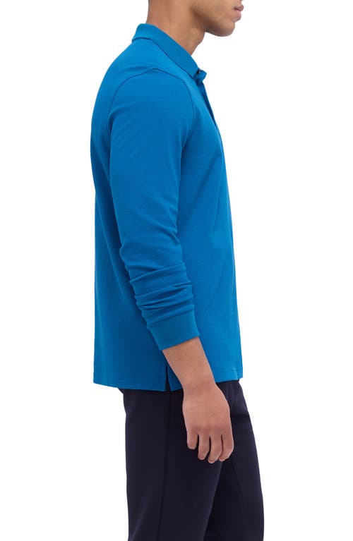 Shop Bugatchi Honeycomb Knit Long Sleeve Polo In Sapphire