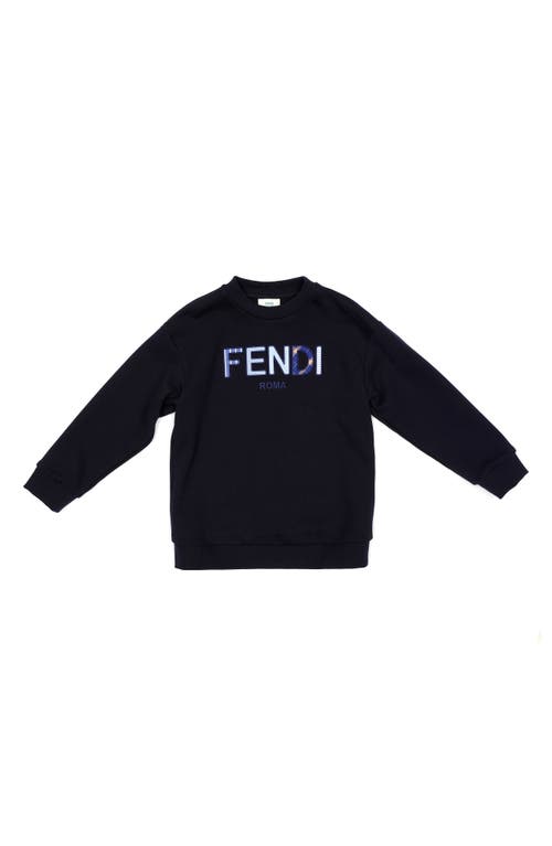 Fendi Kids' Logo Sweatshirt in Navy