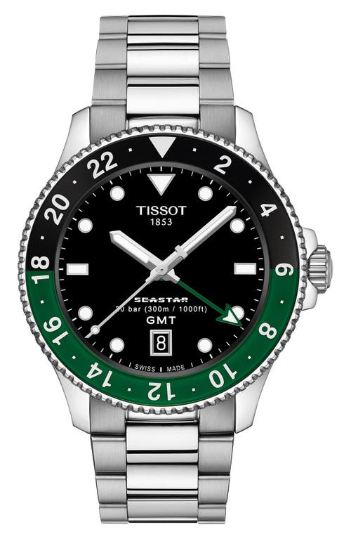 Tissot Seastar 1000 Gmt Bracelet Watch, 40mm In Silver