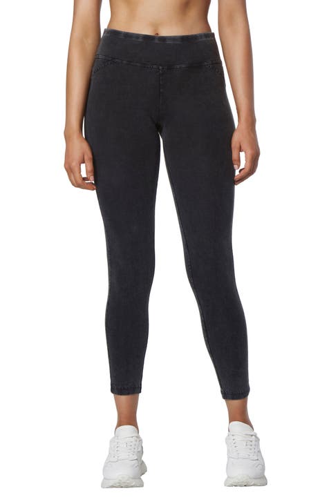 Andrew Marc Sport Flat Front Pintuck Coordinating Pull-On Ankle Leggings