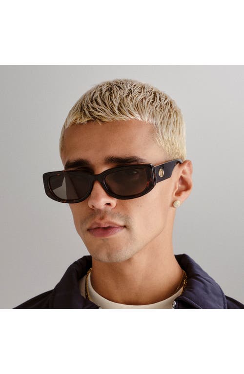 Shop Le Specs Monopoly 55mm Rectangular Sunglasses In Tort