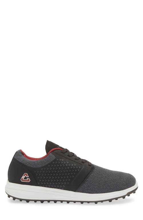 Travismathew The Moneymaker Golf Sneaker In Black/ruby Wine