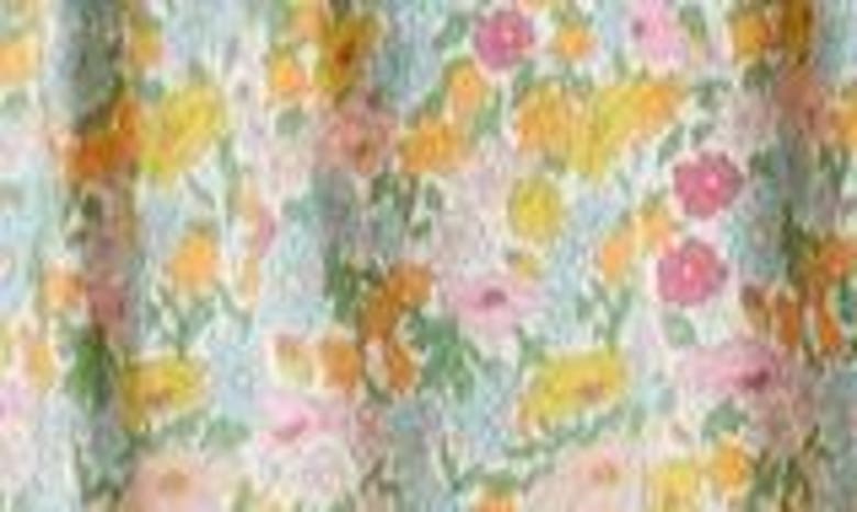 Shop Loretta Caponi X Liberty London Smeralda Floral Print Tie Shoulder Dress In Top Pastel Poppy Daisy