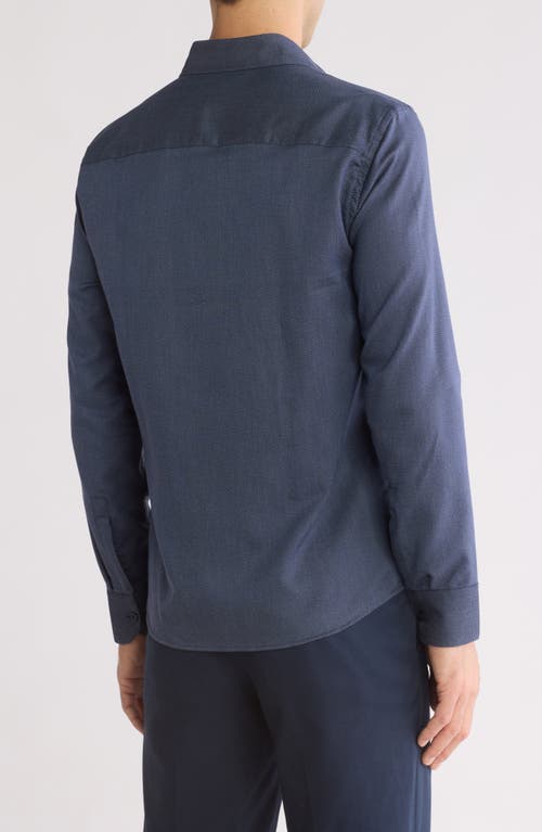 Westzeroone Silas Long Sleeve Button-up Shirt In Navy