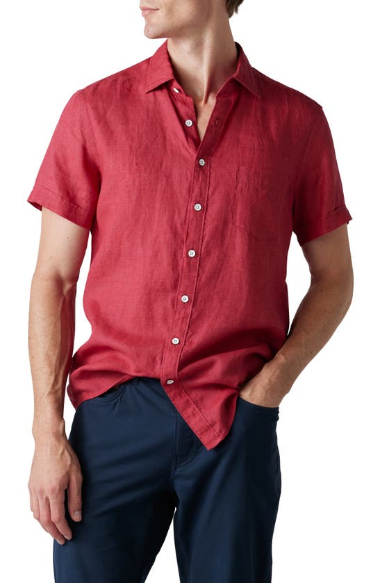 Rodd & Gunn Regular Fit Ellerslie Linen Shirt In Plum