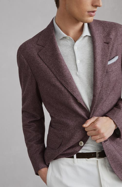 Shop Brunello Cucinelli Houndstooth Deconstructed Blazer In Purple