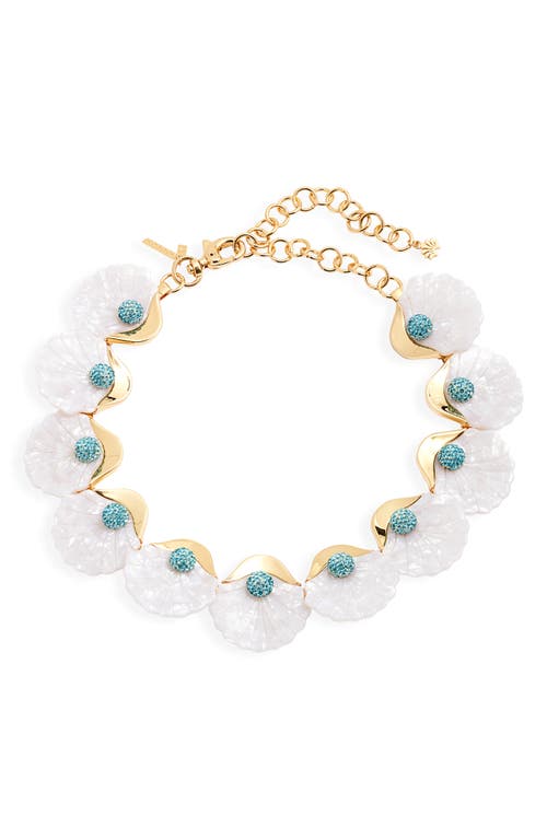 Lele Sadoughi Shellona Crystal Collar Necklace in Mother Of Pearl